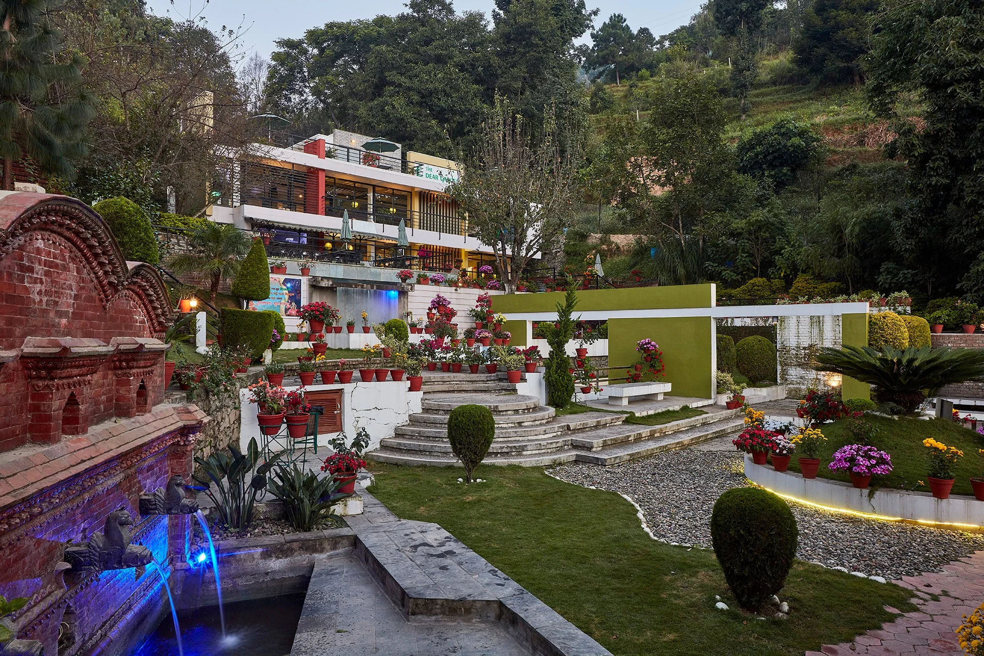 A Peaceful Garden Escape Amidst Pear Trees